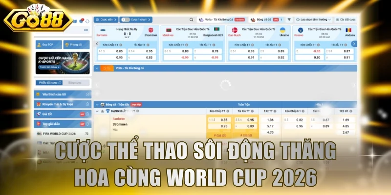 Cược thể thao sôi động thăng hoa cùng World Cup 2026