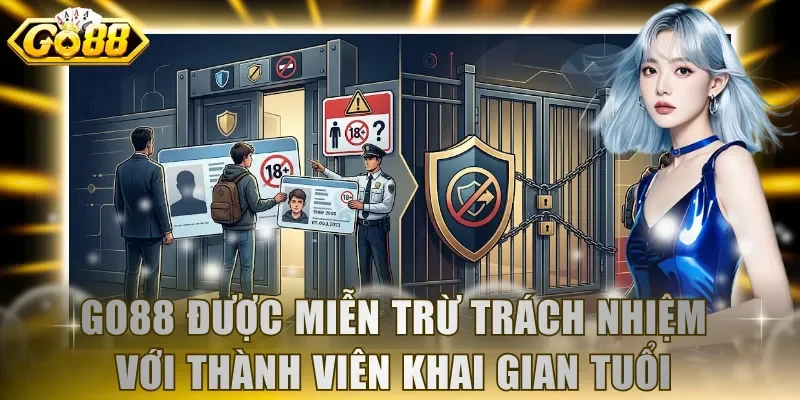 GO88 được miễn trừ trách nhiệm với thành viên khai gian tuổi
