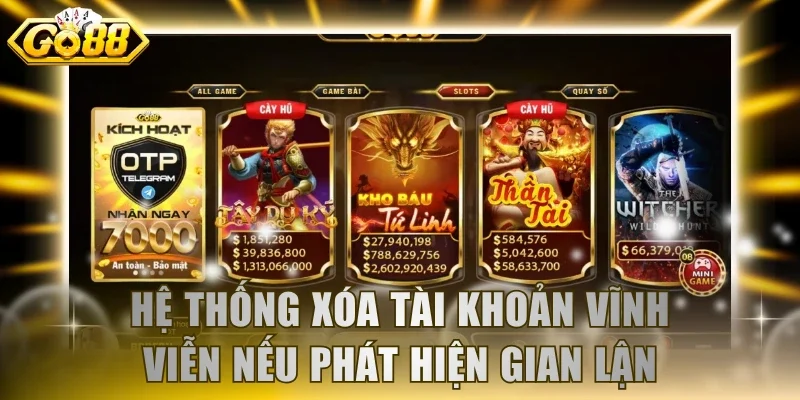 Hệ thống xóa tài khoản vĩnh viễn nếu phát hiện gian lận