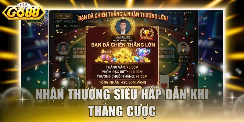 Nhận thưởng siêu hấp dẫn khi thắng cược